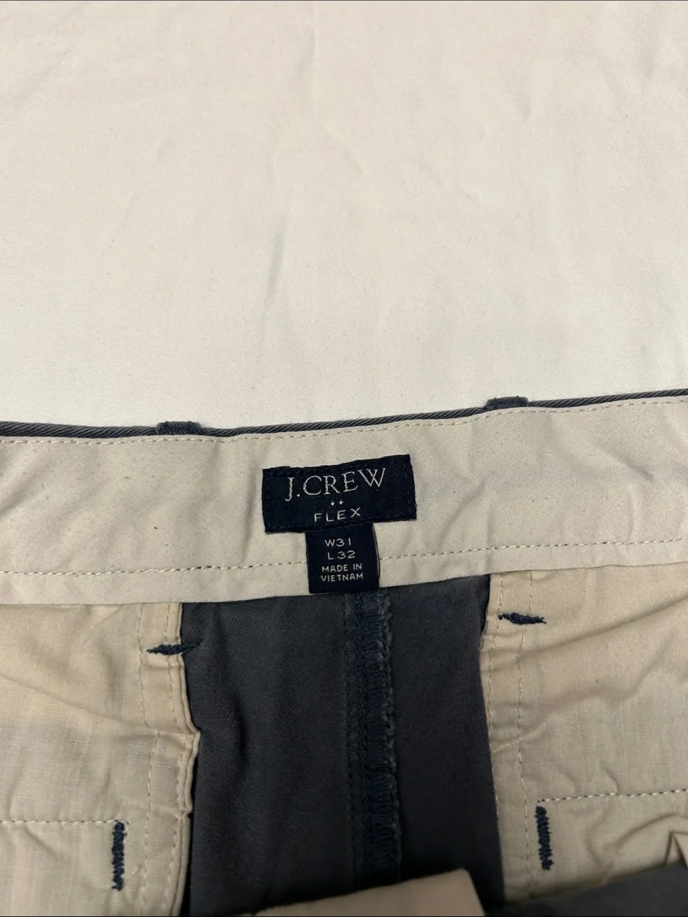 J. Crew FLEX Khaki Chino Pants with Dark Trim Slim
